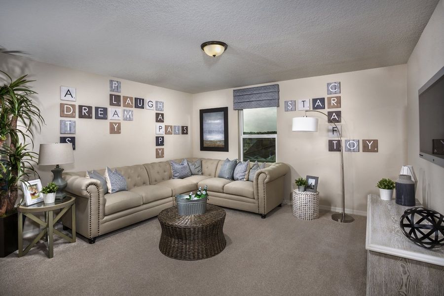 Representative furnished interior of a home built from the 2716 by KB Home in Reserve at Forest Lake II, Lake Wales (Image 7). Representative furnished interior of a home built from the 2716 by KB Home in Reserve at Forest Lake II, Lake Wales (Image 7).