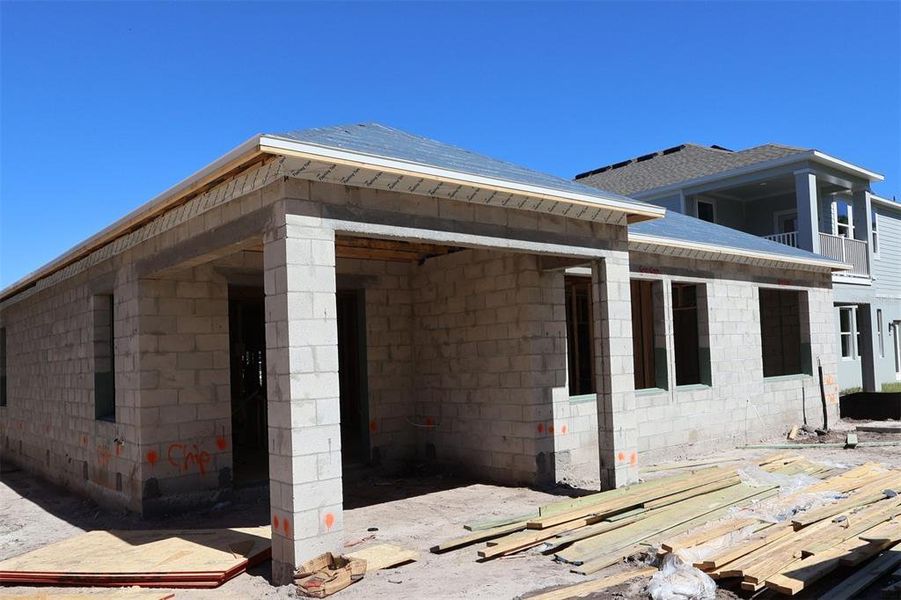 In-progress construction of a new home in Eden at Crossprairie, St. Cloud, FL (Image 16).
