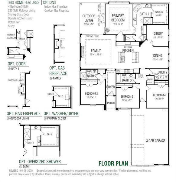 2D floor plan layout of this home in The Grove Frisco, Frisco, TX (Image 3).