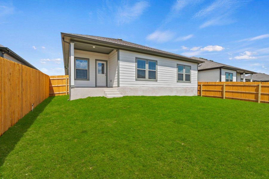 Rear of Home and Private Backyard