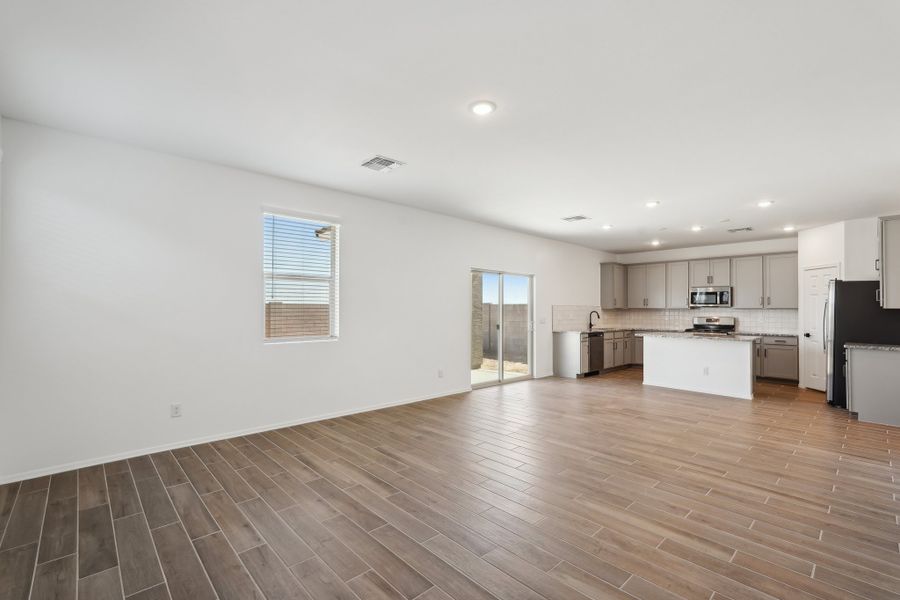 Great room and kitchen Great room and kitchen
