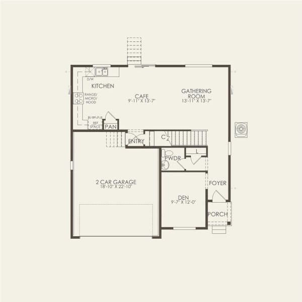 2D floor plan layout for the Topaz by Pulte Homes in Wolf Creek Run West, Strasburg, CO (Image 3).