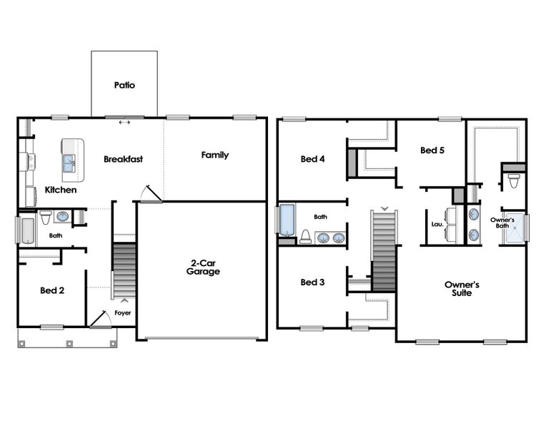 2D floor plan layout of this home in Emanuel Creek, West Columbia, SC (Image 4).
