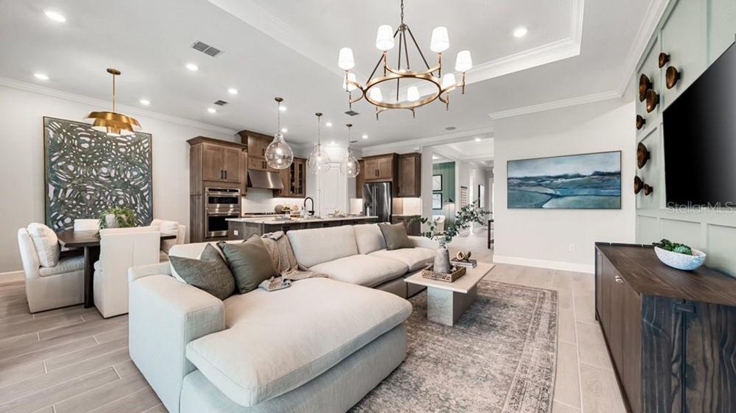 Furnished interior view inside a new home in Esplanade at Wellen Park, Englewood (Image 17).