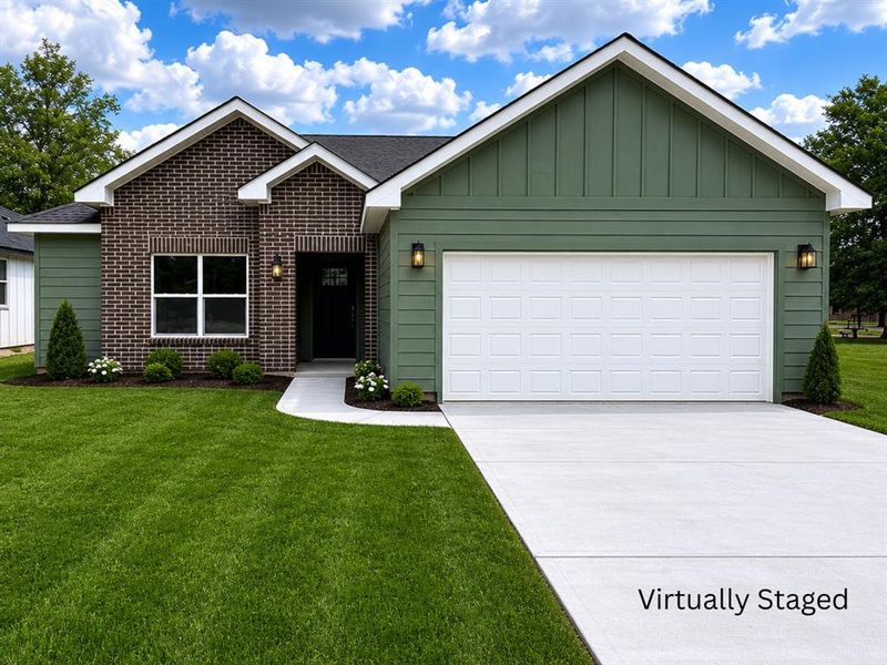 Front exterior of a new home in , Sulphur Springs, TX, highlighting curb appeal (Image 1). Front exterior of a new home in , Sulphur Springs, TX, highlighting curb appeal (Image 1).