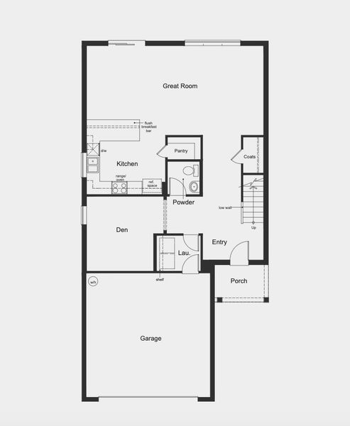 2D floor plan layout for the Plan 2385 by KB Home in Heron Glen, Palmetto, FL (Image 2).