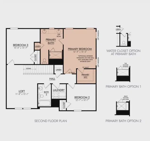 2D floor plan layout for the The Lexington by Patterson Company in Gardens of Three Rivers, Murfreesboro, TN (Image 3).