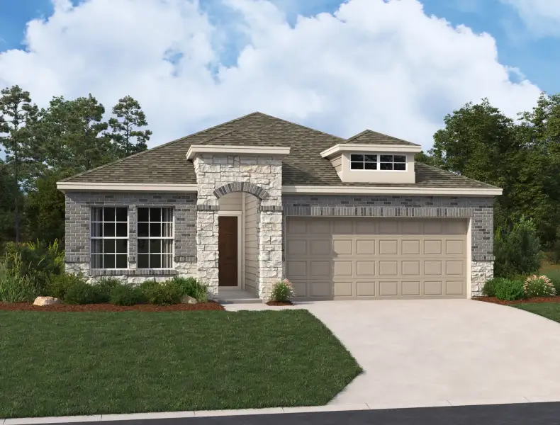 Representative exterior photo of a completed home built from the Hadley by Ashton Woods in Saddlebrook Ranch, Schertz, TX (Image 13).