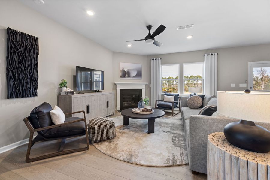 Furnished interior view inside a new home in Huxley, Apex (Image 15). Furnished interior view inside a new home in Huxley, Apex (Image 15).