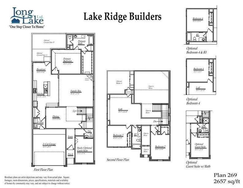 Plan 269 features 4 bedrooms, 3 full baths, 1 half bath and over 2,600 square feet of living space.