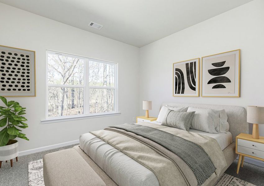 Rest and relaxation await in the master bedroom