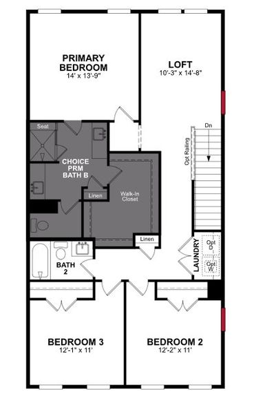 2D floor plan layout of this home in Friendship Village Townhomes, Apex, NC (Image 3).