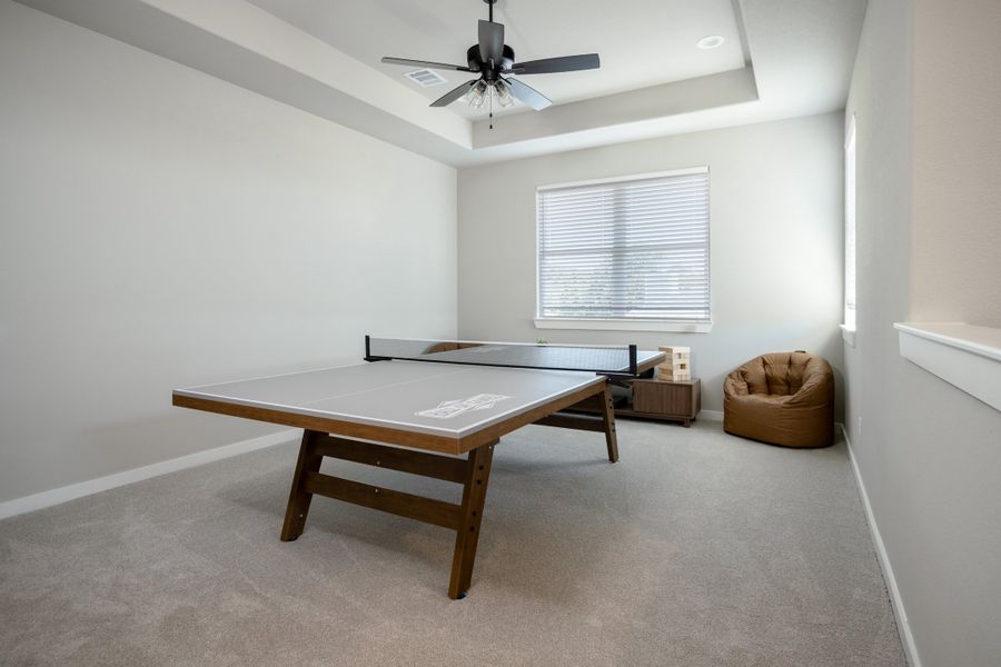 Furnished interior view inside a new home in Greens Prairie Reserve, College Station (Image 28).