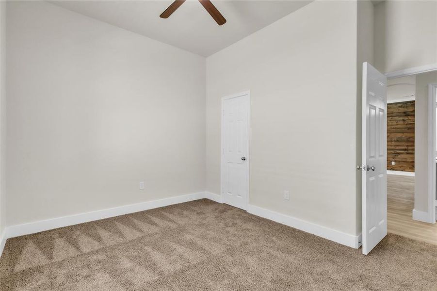Spacious bedrooms with fans and remote lighting