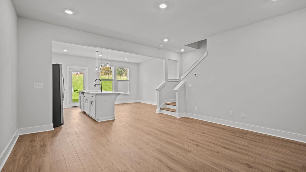 Exceptional family room with hardwood flooring in this exclusive Spartanburg-area townhome Exceptional family room with hardwood flooring in this exclusive Spartanburg-area townhome