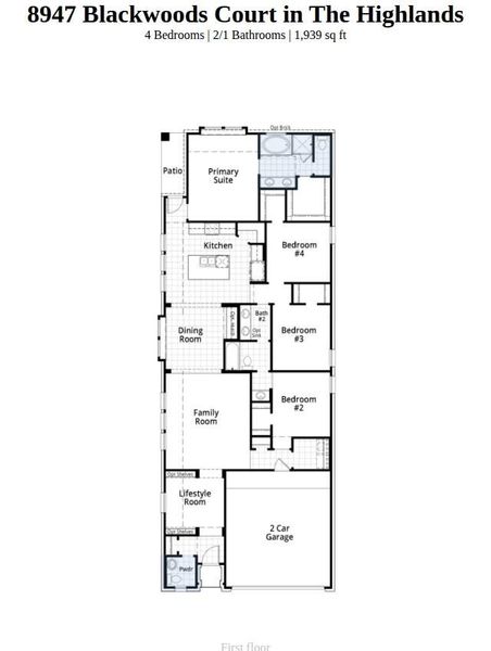 2D floor plan layout of this home in The Highlands, Porter, TX (Image 2). 2D floor plan layout of this home in The Highlands, Porter, TX (Image 2).