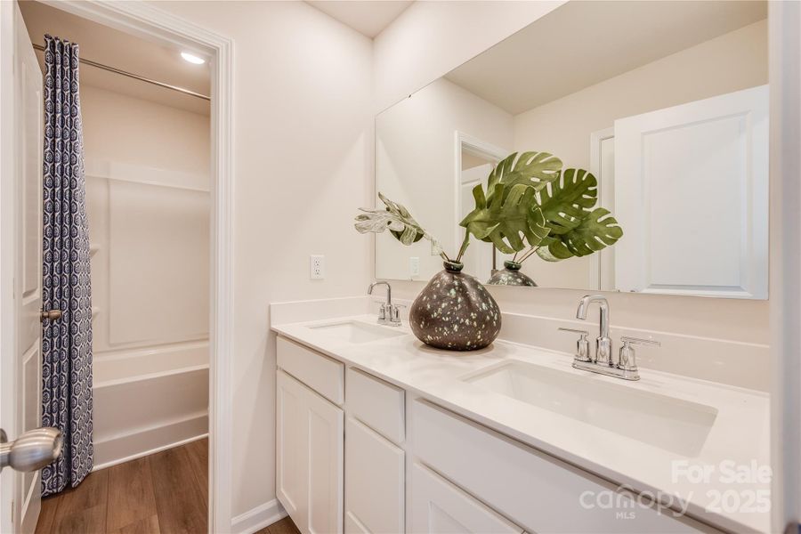 Guest Bathroom with dual sinks
