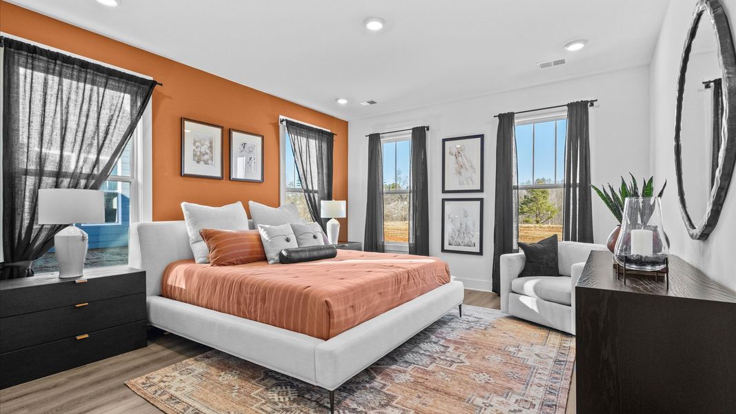 Representative furnished interior of a home built from the Wakefield - Finished Basement by DRB Homes in Pinebrook, Woodruff (Image 17).
