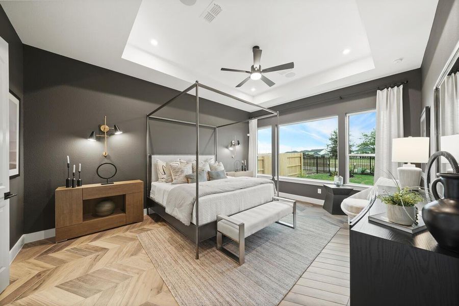 The sizeable main bedroom which looks out to the yard. Representative image.
