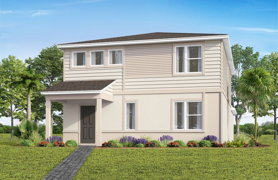 Representative exterior photo of a completed home built from the Mabel by Pulte Homes in Lakehaven Estates, Clermont, FL (Image 1). Representative exterior photo of a completed home built from the Mabel by Pulte Homes in Lakehaven Estates, Clermont, FL (Image 1).