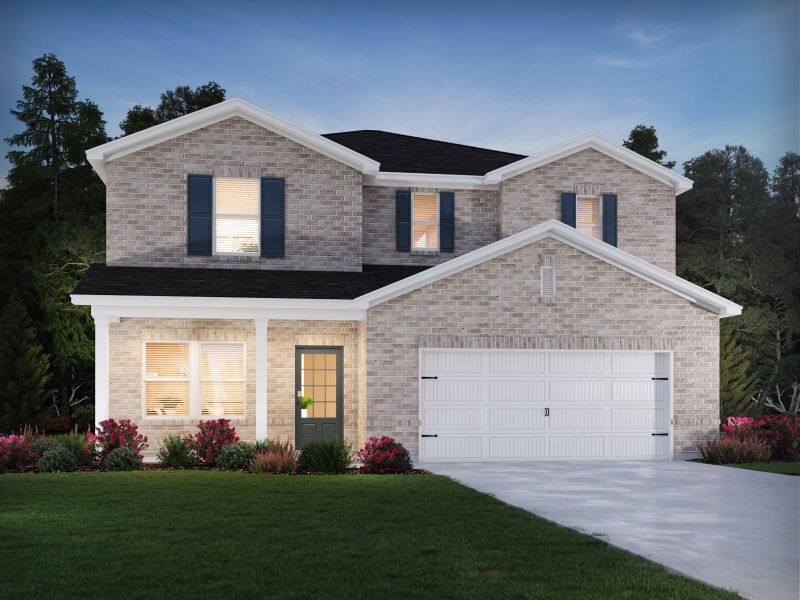 Representative exterior photo of a completed home built from the Dakota by Meritage Homes in Harmony Manor, Fairburn, GA (Image 2).
