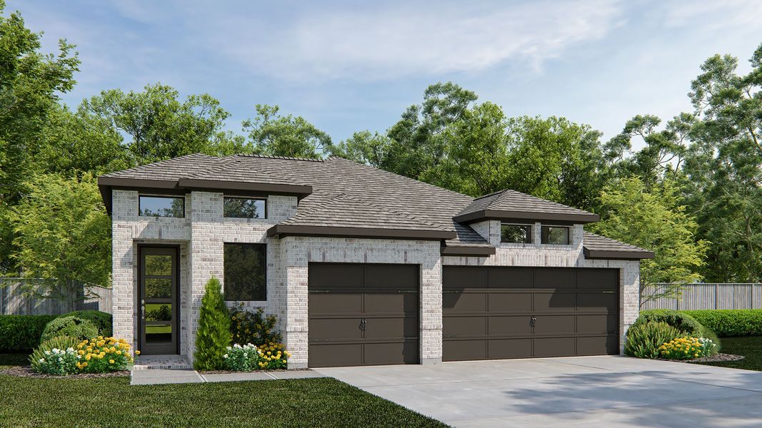 Representative exterior photo of a completed home built from the 2263W by Perry Homes in Santa Rita Ranch Tierra Rosa, Liberty Hill, TX (Image 2).