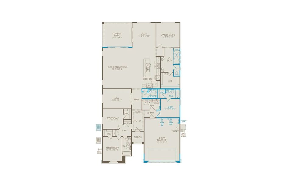 2D floor plan layout of this home in Artisan at Asante, Surprise, AZ (Image 3). 2D floor plan layout of this home in Artisan at Asante, Surprise, AZ (Image 3).