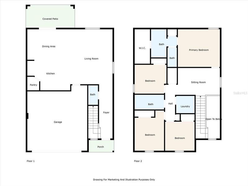 2D floor plan layout of this home in Two Rivers: The Manors II, Zephyrhills, FL (Image 3). 2D floor plan layout of this home in Two Rivers: The Manors II, Zephyrhills, FL (Image 3).