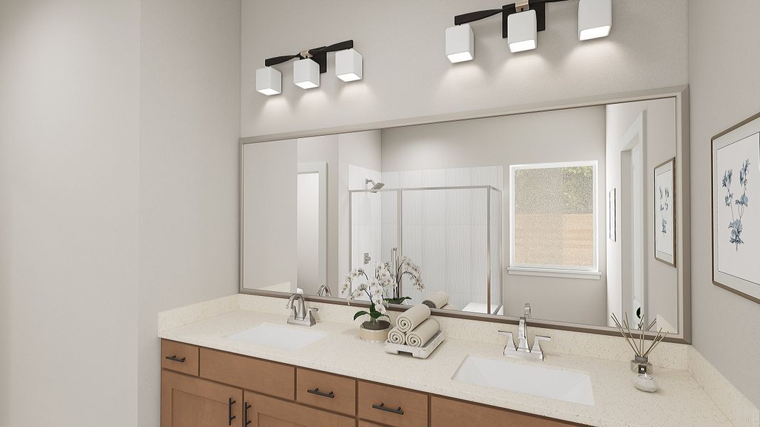 Representative furnished interior of a home built from the Avery by Tri Pointe Homes in The Meadows, Denton (Image 9).