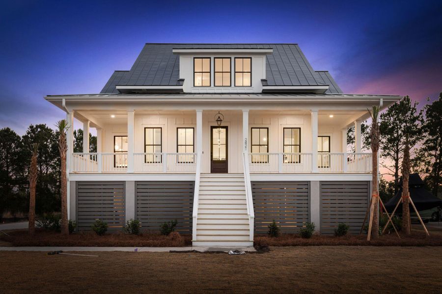 Front exterior of a new home in Rivercroft, Awendaw, SC, highlighting curb appeal (Image 26).