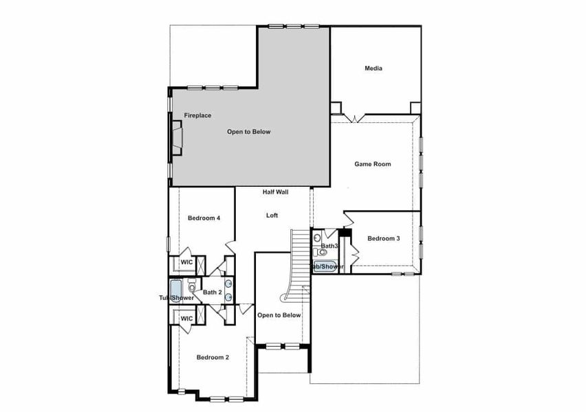 2D floor plan layout of this home in Ridge Park Estates, Royse City, TX (Image 3).