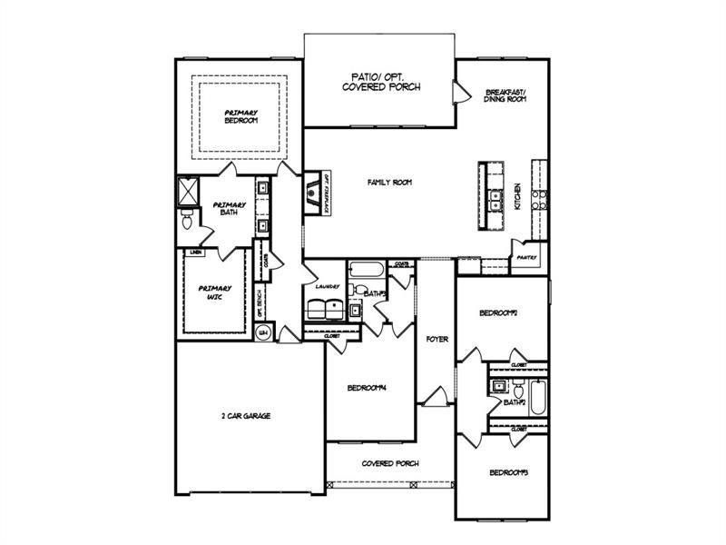 2D floor plan layout of this home in Westlyn, Winder, GA (Image 4).