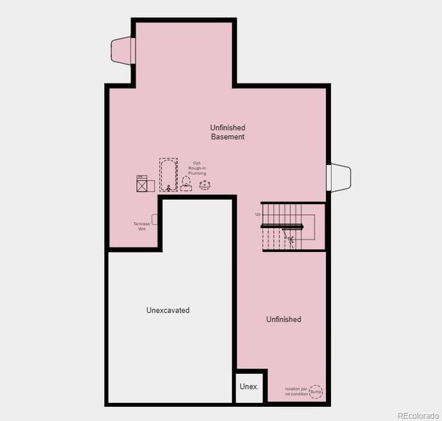 Structural options include: bedroom 5 and bath in lieu of flex space, full unfinished basement slab floor, door to owners bath, covered outdoor living 1, plumbing rough-in basement.