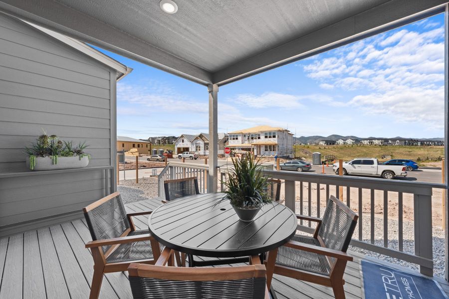 Exterior details and patio area of a home in Trumark Homes at Sterling Ranch, Littleton (Image 2).