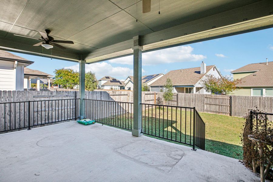 Exterior details and patio area of a home in Orchard Ridge, Liberty Hill (Image 4).