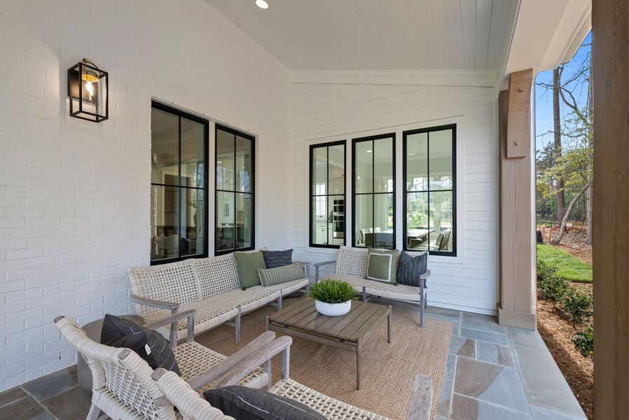 Representative exterior details of a home built from the Eloise by Homes by Dickerson in The Founding at Blue Ridge, Raleigh (Image 7).