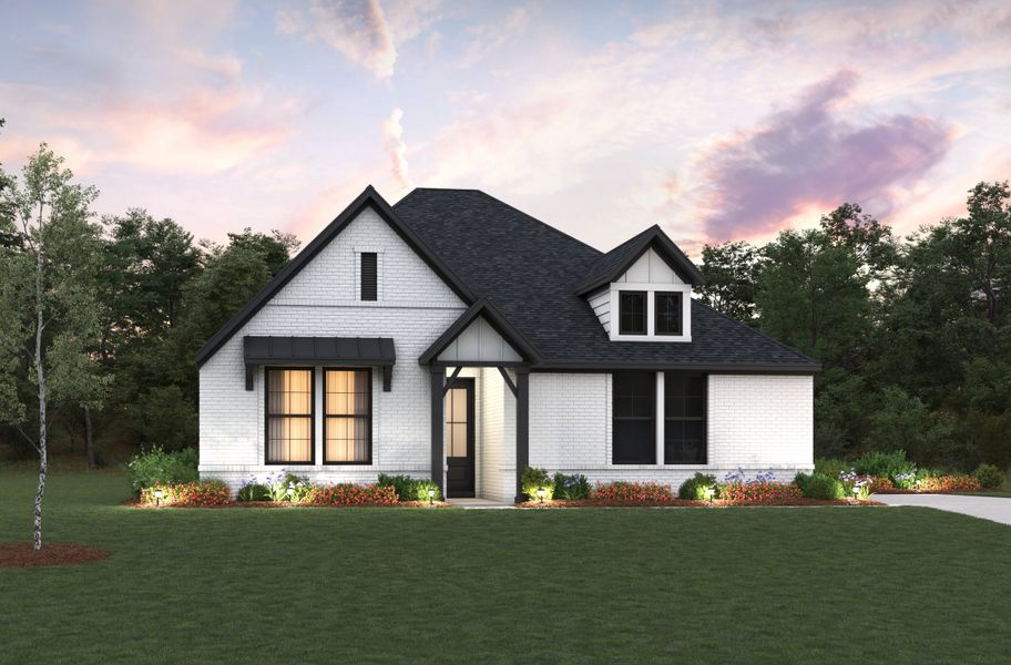 Representative exterior photo of a completed home built from the Palmetto by Beazer Homes in Timber Hollow, Magnolia, TX (Image 4).