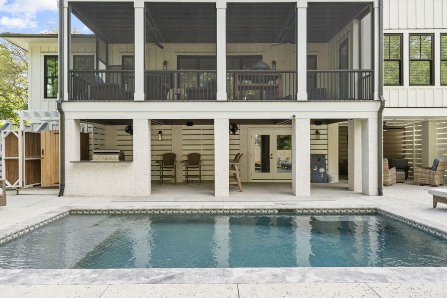 Exterior details and patio area of a home in , Isle Of Palms (Image 3). Exterior details and patio area of a home in , Isle Of Palms (Image 3).