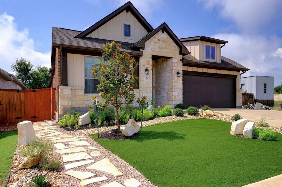 Front exterior of a new home in , San Marcos, TX, highlighting curb appeal (Image 2).