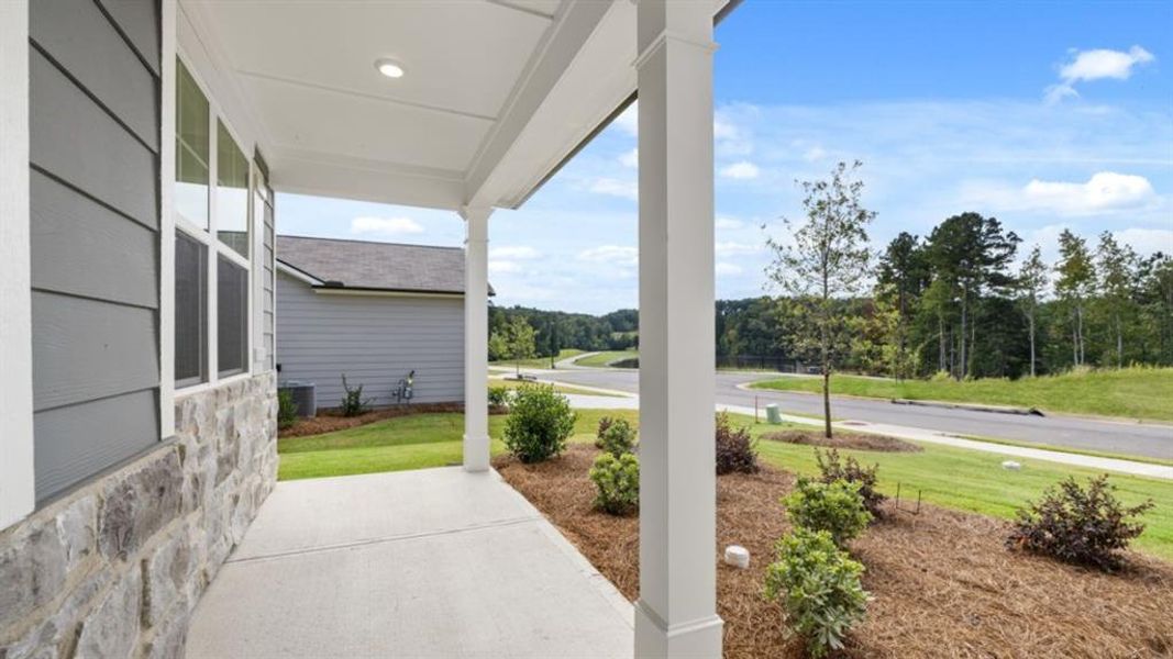Exterior details and patio area of a home in Fairway 17 at Mirror Lake, Villa Rica (Image 20). Exterior details and patio area of a home in Fairway 17 at Mirror Lake, Villa Rica (Image 20).