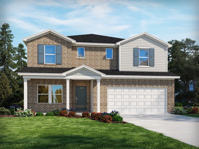 Front exterior of a new home in Waltons Grove, Mount Juliet, TN, highlighting curb appeal (Image 1).