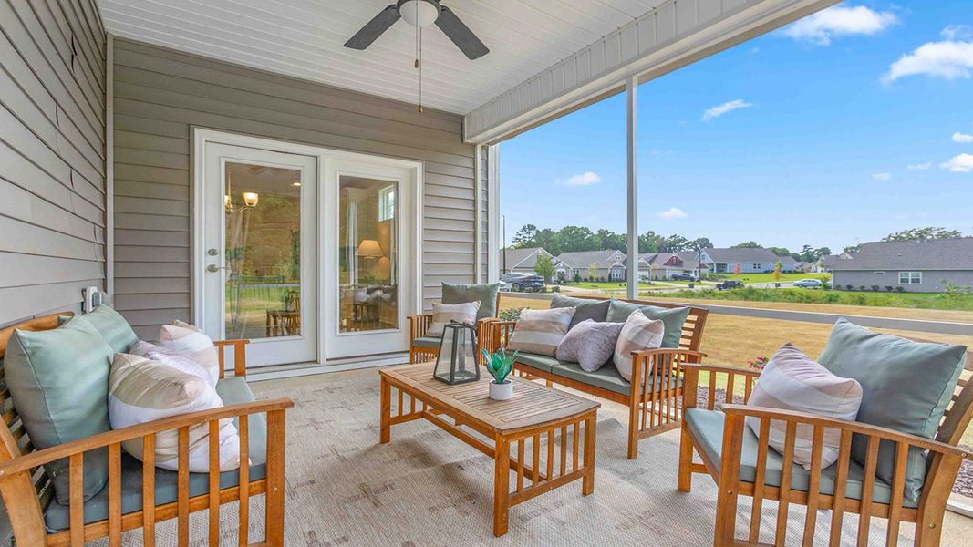 Exterior details and patio area of a home in Quarry Hills - Freedom, Graham (Image 3).