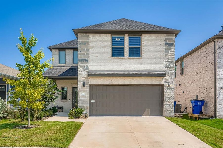 Front exterior of a new home in Lakehaven, Farmersville, TX, highlighting curb appeal (Image 19). Front exterior of a new home in Lakehaven, Farmersville, TX, highlighting curb appeal (Image 19).