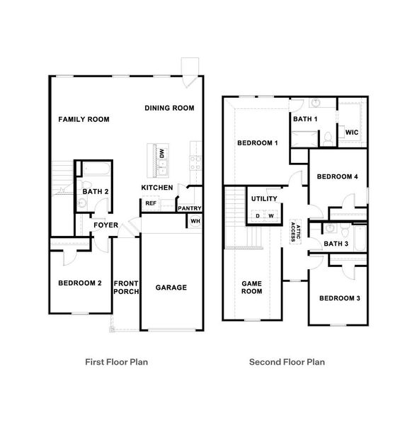 2D floor plan layout of this home in Marigold, Kyle, TX (Image 3).
