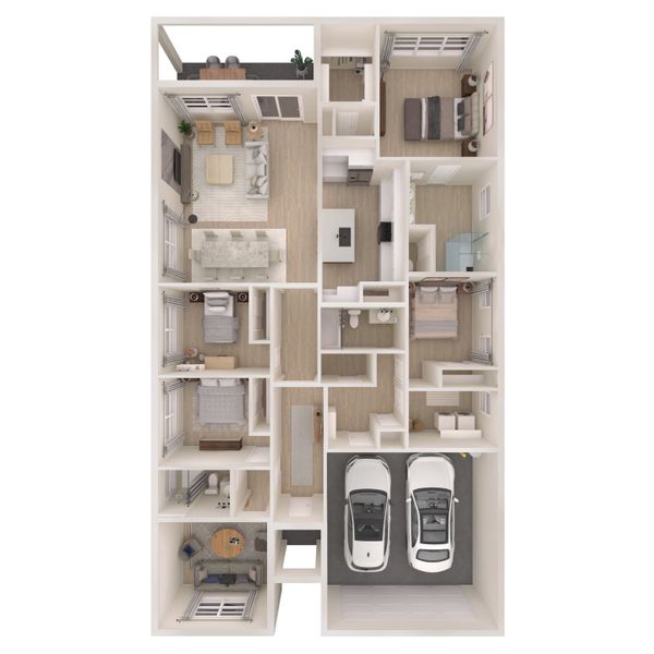 2D floor plan layout for the Pasadena ESP by K. Hovnanian® Homes in Salerno Reserve - Single Family, Stuart, FL (Image 4).
