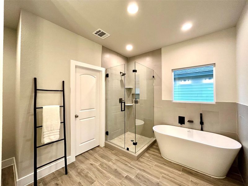 Spacious primary bathroom.