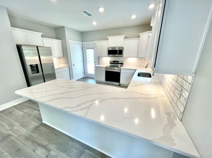 Stock photo showing kitchen layout