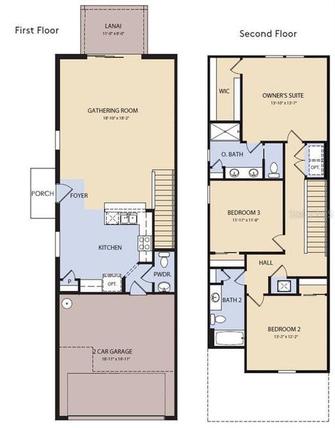 Floor Plan - Floor One and Floor Two