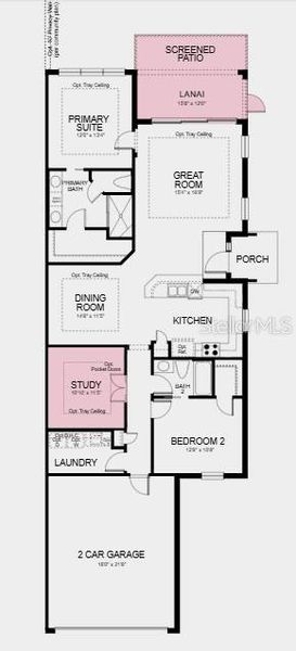 2D floor plan layout of this home in Esplanade at Azario Lakewood Ranch, Bradenton, FL (Image 3).