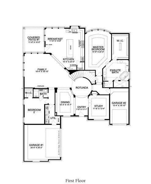 2D floor plan layout for the Biltmore by Landon Homes in Lexington Frisco, Frisco, TX (Image 3).